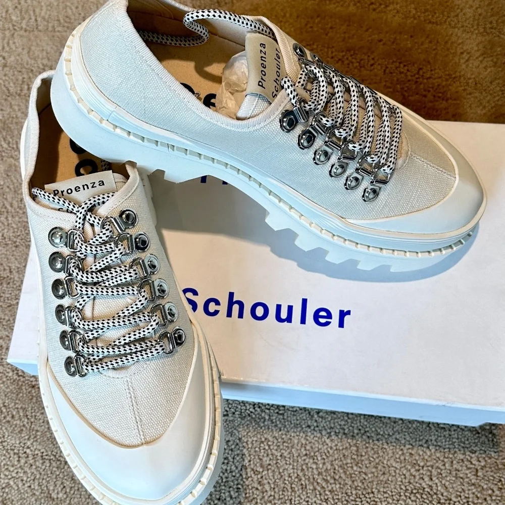 🐼Proenza Schouler City Lug Shoes In White - Size 39 - NWT🐼 - Picture 1 of 8